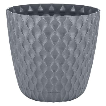 горшок c поддоном Wave 4,7л d20,5см h19,5см вулканический серый пластик