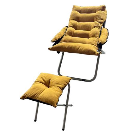 кресло с табуретом 700х660х910мм хлопок, полиэстер, сталь, желтый дорожка для стола mingtime полиэстер хлопок 1 шт