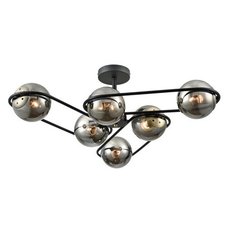 люстра потолочная LUMION Comfi E27 6х60Вт металл стекло медь дымчатый бра lumion madison 1х40вт e14 металл белый