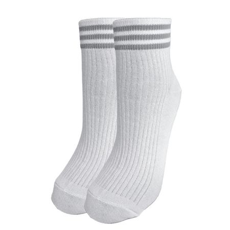 носки CINEMA Лапша полоски средней длины размер 25 женские белый