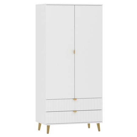 шкаф Дакота 900х500х1915мм меренга/белый МДФ/ЛДСП