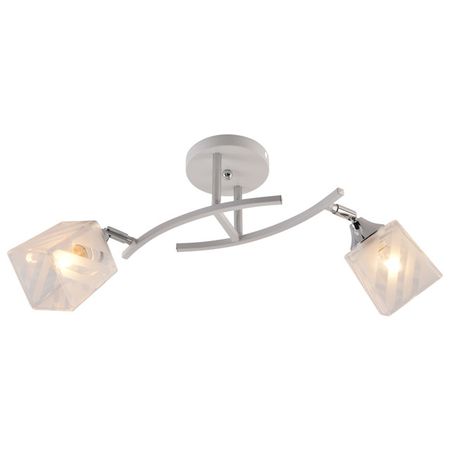 люстра потолочная SCHAFFNER Lapicero Е27 2x60Вт стекло металл белый люстра потолочная schaffner foco 5xe27 60вт стекло металл бронза