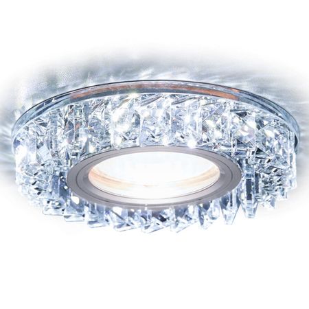 светильник встраиваемый AMBRELLA LIGHT Стандарт Спот MR16 GU5.3 + 3Вт LED хром/прозрачный хрусталь