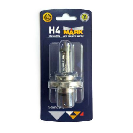 лампа МАЯК Н4 12В 60/55Вт лампа маяк h 4 12v 60 55w p43t
