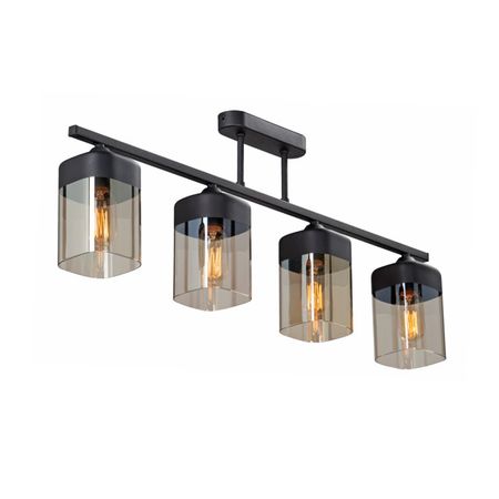 люстра потолочная VITALUCE Сторм E27 4х40Вт металл стекло черный шаров новогодних maxijoy 100мм 4шт серебряный стекло