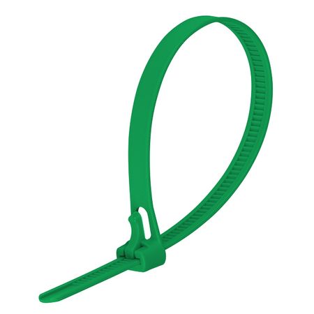 стяжка многоразовая 7,5х300мм зеленый 12шт