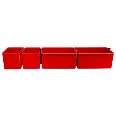 набор лотков для метизов JETTOOLS Jetsystem 4шт лотков для метизов 225х155х120мм 12шт с планкой синий