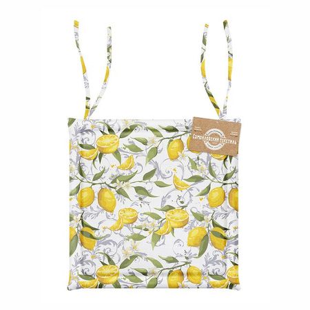 сиденье для стула САМОЙЛОВСКИЙ ТЕКСТИЛЬ Лимонная эстетика 40x40см белое, арт.926795 велюровые наволочки red christmas pillowcases 40x40см