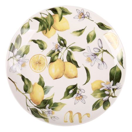 тарелка TODELIA Лимоны 27,5см обеденная костяной фарфор