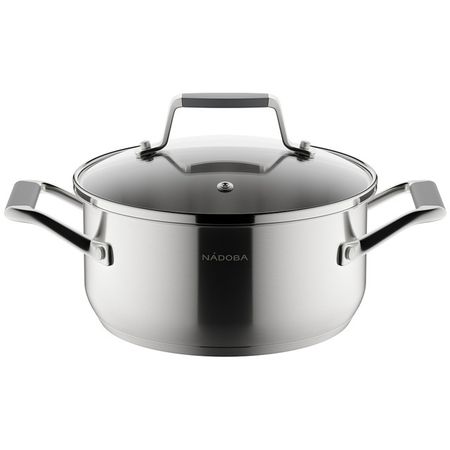 кастрюля NADOBA Odri 2л 18см нерж.сталь стеклянная крышка индукция
