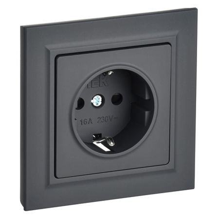 розетка 1 пост IEK BRITE с/з с/ш 16А в сборе графит передсветильник фара в сборе для geely emgrand x7 2011 12 13 14 15 2016