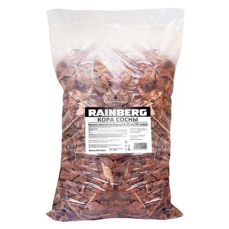 кора сосны  Rainberg крупная фракция 6-10 см 60 л искусственные ветки сосны pe 23 см