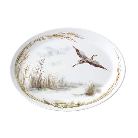 блюдо ZAPEL Ardea Cinerea birds 35,8x25,8x3,5cм овальное фарфор