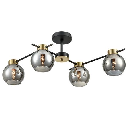 люстра потолочная LUMION Comfi E27 4х60Вт металл стекло медь дымчатый бра lumion madison 1х40вт e14 металл белый