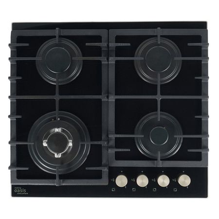 поверхность газовая OASIS P-BST 4 конфорки закаленное стекло/чугун черный закаленное стекло для dodge charger challenger 2017 2021 экран gps навигации 8 4 дюймовая защитная пленка для экрана автомобиля устойчивая к царапинам