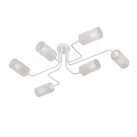 люстра потолочная VITALUCE Презент E27 6х40Вт металл стекло белый люстра подвесная schaffner ladino е27 40вт стекло металл