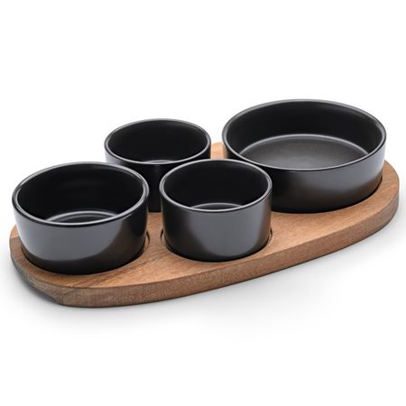 менажница APOLLO Alturo 4 секции на подставке 28х16х1,5см каменная керамика, акация каменная статуя будды acrddk