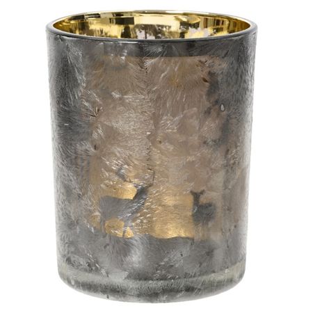 подсвечник Морозные узоры 7,3х8см стекло золотой подарочный коробок рутаупак волшебные узоры 3в1 3 шт