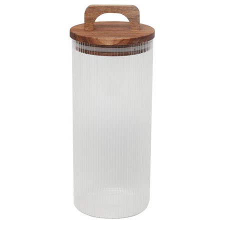 банка для продуктов TODELIA Elegance 1,2л круглая стекло, акация, силикон банка для продуктов todelia simplicity 1 6л круглая стекло пробка силикон