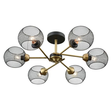 люстра потолочная LUMION Comfi E27 6х60Вт металл медь черный бра lumion madison 1х40вт e14 металл белый