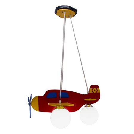 люстра подвесная LEEK Salem Самолет Е27 3х60Вт  дерево красный елочная игрушка домашняя кухня почтовая марка счастья 7 2x8 см дерево красный