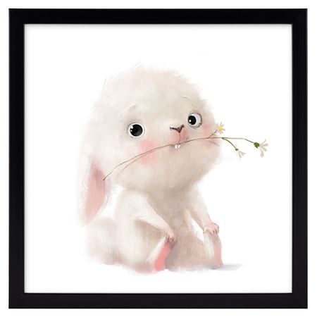 постер в раме ПЛЮШЕВЫЙ ЗАЙКА 300х300мм бумага/полистирол плюшевый фотоальбом для карточек kpop