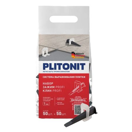 система для выравнивания плитки Зажим PLITONIT SVP-PROFI 1мм 50шт + клин 50шт система для выравнивания плитки зажим plitonit svp profi 0 7мм 50шт клин 50шт