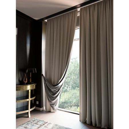 штора портьерная на шт.ленте GARDEN Теамо блэкаут/светоотраж. 200х280см с.бежевая, арт.сw539125V1