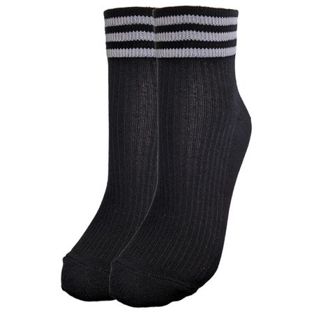носки CINEMA Лапша полоски средней длины размер 25 женские черный