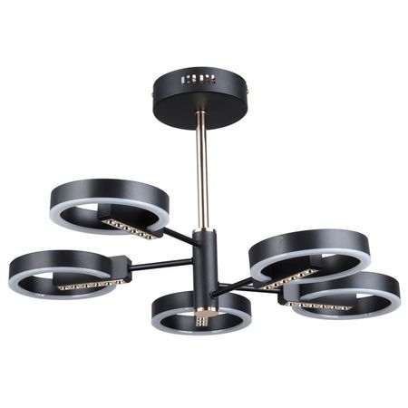 люстра потолочная светодиодная DECITY Драйв 50Втх2 LED металл акрил черный люстра потолочная светодиодная decity драйв 2х31вт 2х43вт 5вт led пульт акрил серый