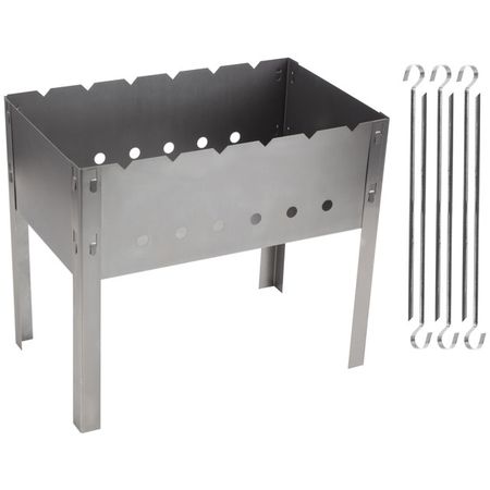 мангал разборный ECOS 40х24х35см сталь 0,5мм в комплекте 6 шампуров мангал разборный 40х25см   0 5 мм в комплекте 6 шампуров