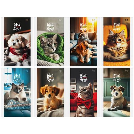 блокнот BG Микс Животные 48л А6 60 г/кв.м на скрепке клетка детские наклейки животные 50 шт