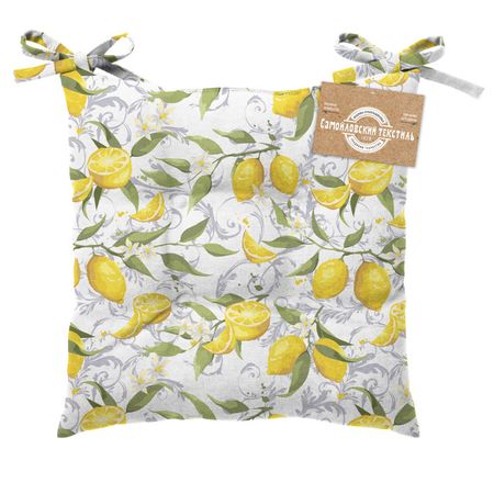 сиденье для стула САМОЙЛОВСКИЙ ТЕКСТИЛЬ Лимонная эстетика 40x40см белое, арт.926796 велюровые наволочки red christmas pillowcases 40x40см