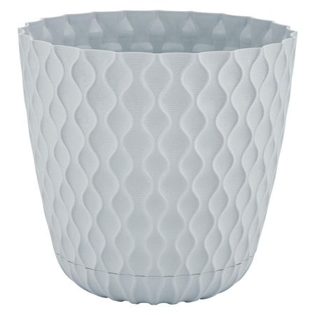 горшок c поддоном Wave  4,7л d20,5cм h19,5см утренний туман пластик горшок для ов ingreen wave с дренажной сеткой и съемным поддоном 1 4л d145мм утренний туман