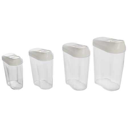 набор контейнеров РЫЖИЙ КОТ 4шт. 0,45л/0,6л/0,85л/1,25л с клапаном пластик прозрачные крышки для контейнеров 10 шт