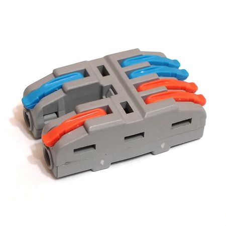 клемма разветвительная DORI СМК 422-4 2-х полюсная 2шт серый/оранжевый/синий клемма соединительная navigator 2х2 5кв мм 50шт серый