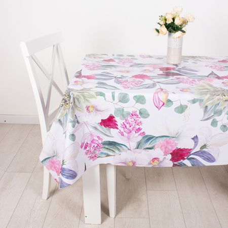 клеенка Зеркало/Mirror Райские цветы шир.140см розовая, арт.15048