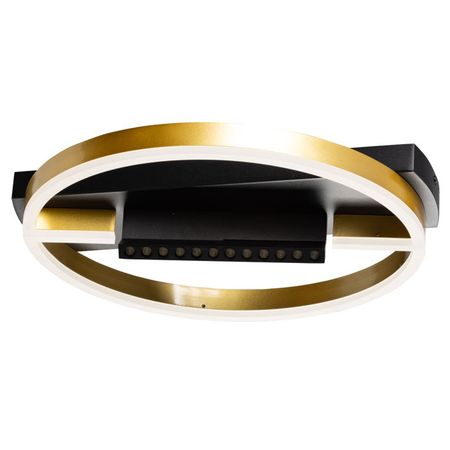 люстра потолочная DECITY Драйв 12Вт+24Втх2 LED 3600Лм 3000/4000/6000К металл акрил черный золото люстра потолочная светодиодная decity драйв 2х31вт 2х43вт 5вт led пульт акрил серый