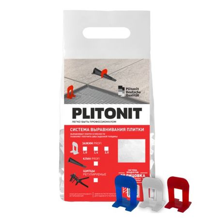 зажимы для выравнивания плитки PLITONIT 1мм 100шт зажимы для выравнивания плитки tls 1мм 100шт