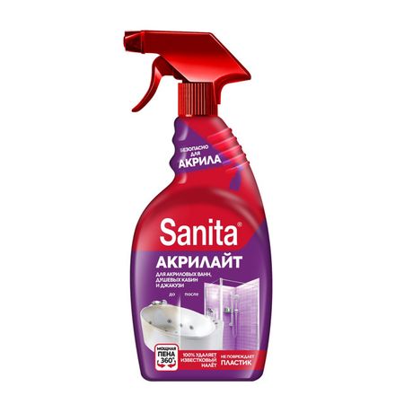 средство чистящее SANITA Акрилайт спрей 500мл средство для стекол sanita clean glass с нашатырным спиртом спрей 500мл