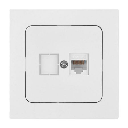 розетка компьютерная 1 пост BYLECTRICA Аструм кат 5е белый