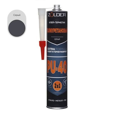 клей-герметик полиуретановый ZOLDER PU-40 280мл серый, арт.346229 клей герметик полиуретановый zolder pu 40 280мл серый арт 346229