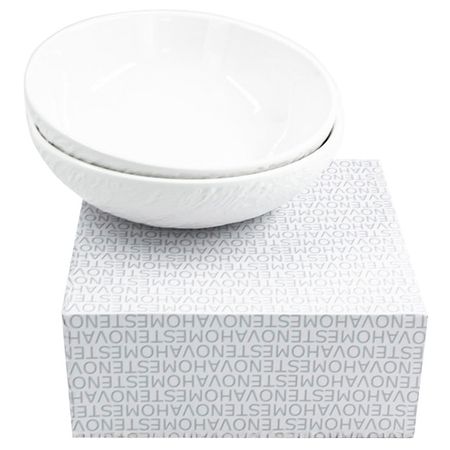 набор тарелок STENOVA HOME Lava 2шт. 20см глубокие фарфор белый