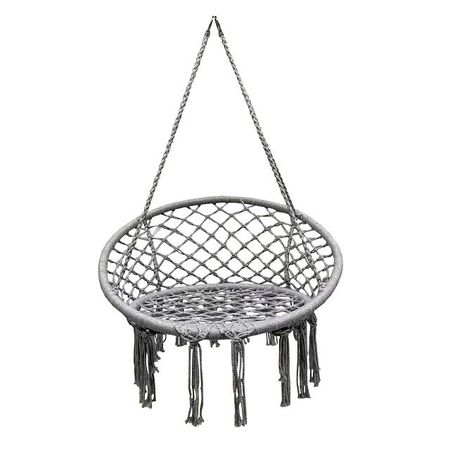 гамак-кресло подвесное GREY 0,8х0,6х1,2м серый сталь, хлопок, полиэстер (до 120кг) рождественские наволочки полиэстер хлопок