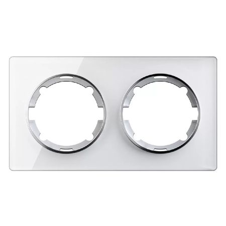 рамка 2 поста ONEKEYELECTRO Garda горизонтальная стеклянная белый