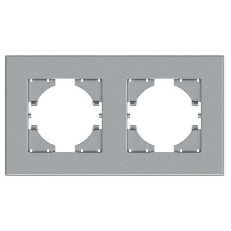 рамка 2 поста GUSI City горизонтальная серебро рамка 4 поста gusi city горизонтальная серебро