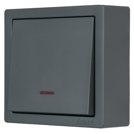 выключатель 1 клавишный LEZARD Leto с индикацией графит