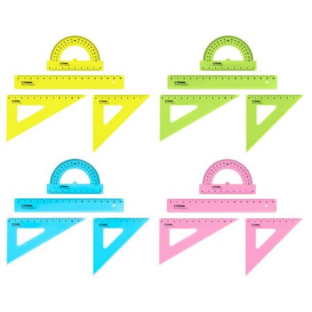 набор чертежный СТАММ линейка 16см 2 треугольника транспортир винтажная латунная линейка закладка 130 мм