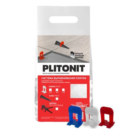 зажимы для выравнивания плитки PLITONIT 0,7мм 100шт зажимы для выравнивания плитки tls 1мм 100шт