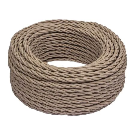 кабель витой BIRONI 2х1,5мм 10м матовый капучино кабель витой bironi 2х1 5мм 10м матовый капучино